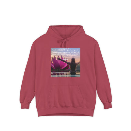Hoodie — "Knock on the Door to My Soul" Lotus Woman Peace & Rock 'n' Roll Quote