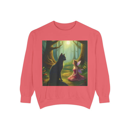 Fairy Princess & Black Cat Forest Sweatshirt
