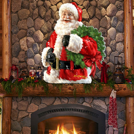 Santa Holiday Door Wreath by D. Gelsinger - Christmas Santa Snowman Decor - 8461015H-1513-1