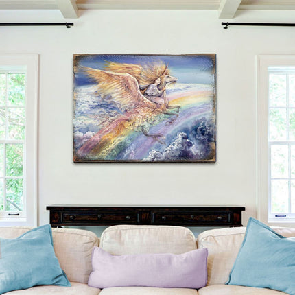 Flight to Aquarius Fantasy Wooden Wall Art by Josephine Wall - Fantasy Decor - 852116-JW-0