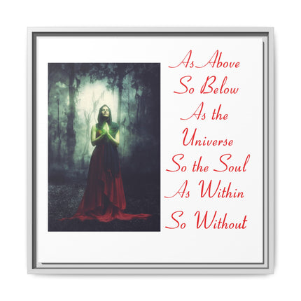 Framed Matte Canvas Art — "As Above So Below" Gothic Mystic Wall Print