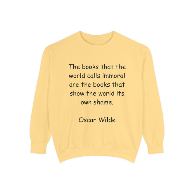 Oscar Wilde Quote Sweatshirt – “Books & Shame” – Unisex Literary Style