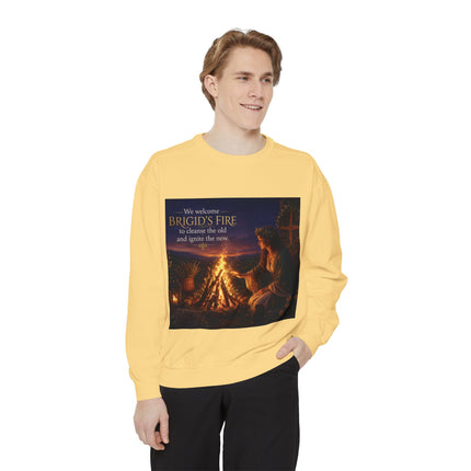 Brigid's Fire Sweatshirt — Celtic Pagan Imbolc Winter Ritual Crewneck