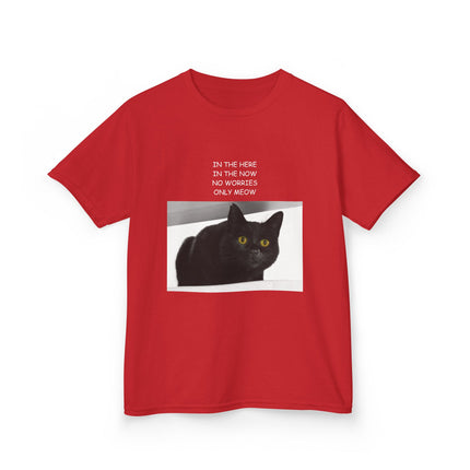 Kids Cat Quote Tee – “Only Meow” Heavy Cotton Shirt for Everyday Joy