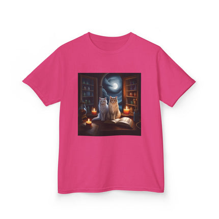 Mystical Cats Kids Tee – Heavy Cotton – Whimsical Animal Design