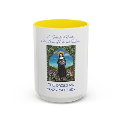 Saint Gertrude ‘Original Crazy Cat Lady’ Accent Coffee Mug