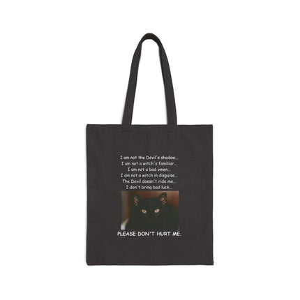 Tote Bag — 'Please Don't Hurt Me' Poem & Vintage Photo Cotton Canvas Tote