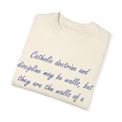 Chesterton Quote T-Shirt – “Walls of a Playground” – Unisex Garment-Dyed