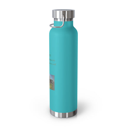Copper Vacuum Insulated Bottle - 22oz - 'Flower Child' Design - Stylish Eco-Friendly Hydration