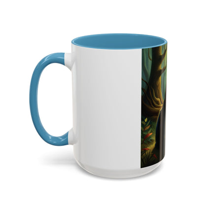 Mystical Fairy & Cat Mug – Enchanted Forest Design, 15oz Accent