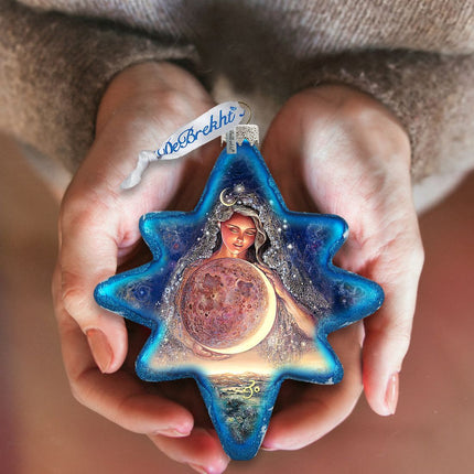Moon Goddess Glass Ornament by Josephine Wall - Christmas Decor - 755-406-JW-2