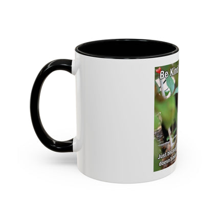 Be Kind to Feral Cats Accent Coffee Mug — Animal Rescue Cat Lover Gift (11/15oz)