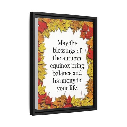 Autumn Equinox Blessing Framed Canvas — Fall Leaves Wall Art