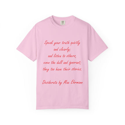 Inspirational Unisex Garment-Dyed T-Shirt - 'Speak Your Truth' Quote