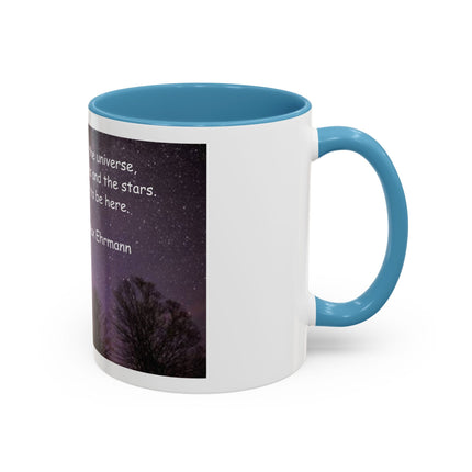 Inspirational Starry Night Coffee Mug — "You are a child of the universe" Quote