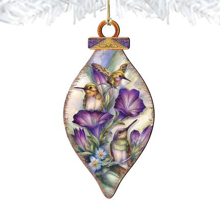 Everlasting Friendship Hummingbirds Wooden Ornaments by J. Bergsma - Wildlife Holiday Decor - 8591936-JB-4