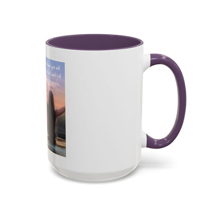 Inspirational Lotus Sunrise Coffee Mug — "knock on the door to my soul"