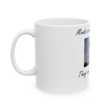 Parachute Quote Mug – 11oz Ceramic Cup for Open-Minded Living