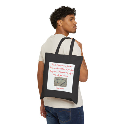 Tote Bag — Oscar Wilde Quote Canvas Tote (You Don't Love Someone For Their Looks)