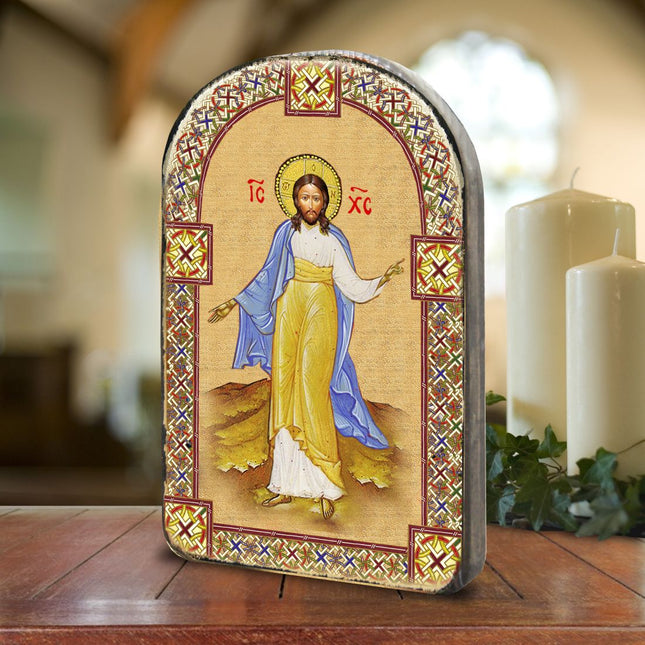 Jesus Wooden Gold Plated Religious Christian Sacred Icon - Inspirational Icon Decor - 86051-0