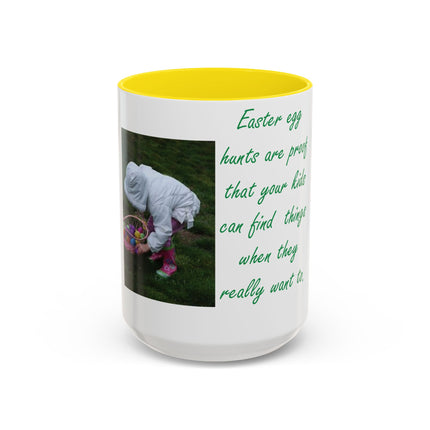 15oz Accent Mug – Easter Egg Hunt Quote for Spring Laughs