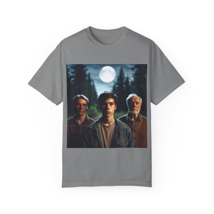 Retro Moonlit Night T-Shirt - Unisex Garment-Dyed Tee for Nature Lovers