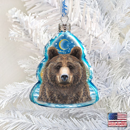 Bear Face Mercury Glass Ornament by G. DeBrekht - Wildlife Holiday Decor - 771056-1