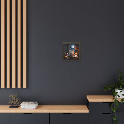 Mystic Moonlit Cats Framed Canvas — Witchy Home Décor Art
