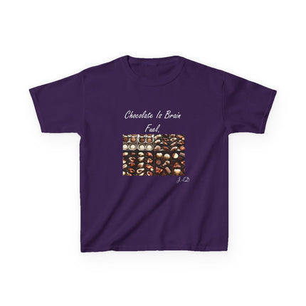 Kids Heavy Cotton™ Tee - "Chocolate Is Brain Fuel" - Fun Gifts for Young Chocolate Lovers