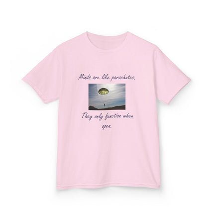 Parachute Quote Kids Tee – Heavy Cotton Shirt for Open Minds