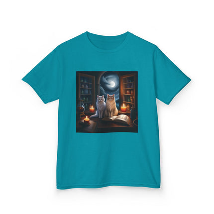 Mystical Cats Kids Tee – Heavy Cotton – Whimsical Animal Design