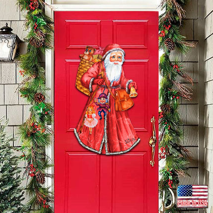Saint Nick Christmas Door Decor by G. DeBrekht - Christmas Santa Snowman Decor - 8124120H-2