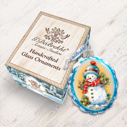 Snowman's Gift Mercury Glass Ornaments by G. Debrekht - Christmas Santa Snowman Decor - 776015-3