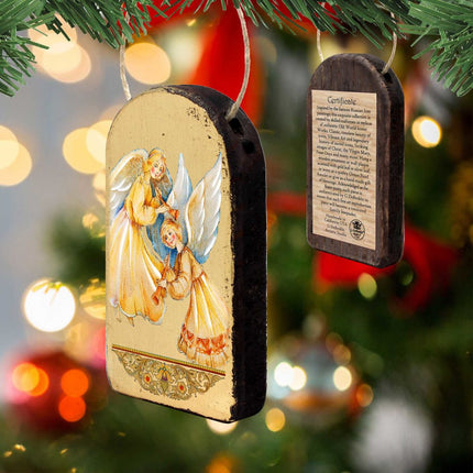 Angels Watching Over You Religious Christian Sacred Icon Ornament - Inspirational Icon Decor - 87046-3