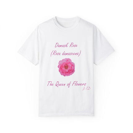 Damask Rose Unisex T-shirt - The Queen of Flowers Design