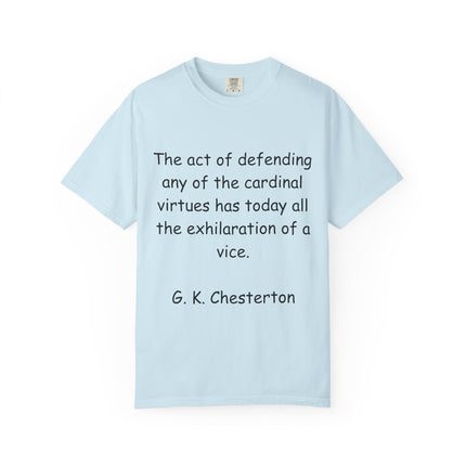 Unisex Statement Tee – “Defending Virtue” Chesterton Quote