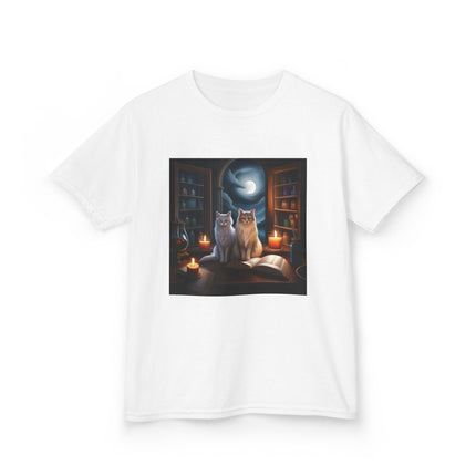 Mystical Cats Kids Tee – Heavy Cotton – Whimsical Animal Design