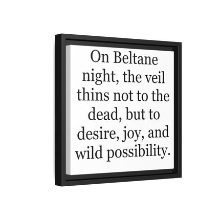 Beltane Quote Canvas Print — "On Beltane night..." Framed Wall Art
