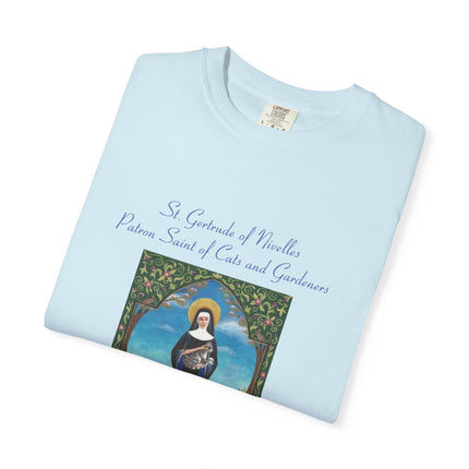 Unisex Crazy Cat Lady T-Shirt - Saint Gertrude of Nivelles Design