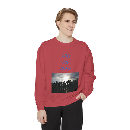 Unisex Pray for Peace Sweatshirt - Garment-Dyed Cozy Wear for Hopeful Souls