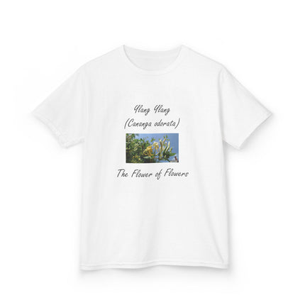 Ylang Ylang Kids Cotton Tee – “Flower of Flowers” Graphic Shirt