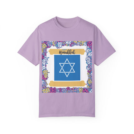 Happy Hanukkah Tee – Unisex Garment-Dyed Shirt for the Festival of Lights