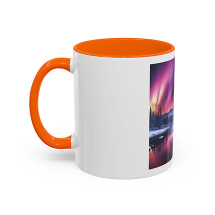 Aurora Lake Accent Coffee Mug — Northern Lights Landscape 11/15oz