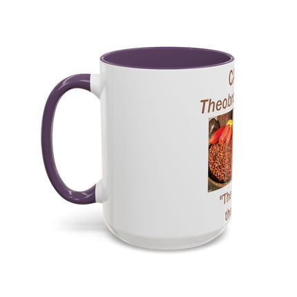 Cacao Accent Mug – “Food of the Gods”, 15oz Ceramic