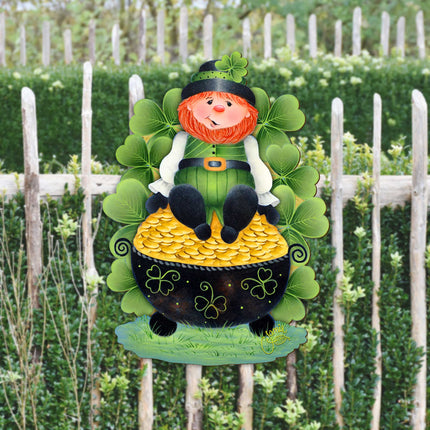 Lepricon's Pot Full of Gold Spring Door Decor by Jamie Mills-Price - Celtic Decor - 8457707H-MP-2