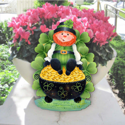 Lepricon's Pot Full of Gold Spring Door Decor by Jamie Mills-Price - Celtic Decor - 8457707H-MP-1
