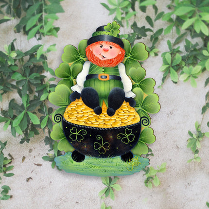 Lepricon's Pot Full of Gold Spring Door Decor by Jamie Mills-Price - Celtic Decor - 8457707H-MP-3