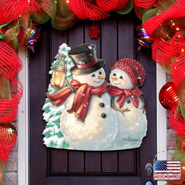 Snow Much in Love Christmas Door Decor by D. Gelsinger - Christmas Santa Snowman Decor - 8461011H-1708-0