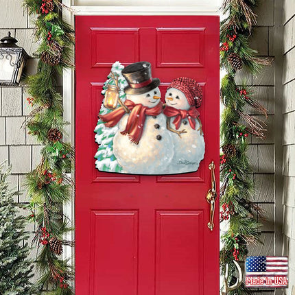 Snow Much in Love Christmas Door Decor by D. Gelsinger - Christmas Santa Snowman Decor - 8461011H-1708-2