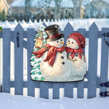 Snow Much in Love Christmas Door Decor by D. Gelsinger - Christmas Santa Snowman Decor - 8461011H-1708-3